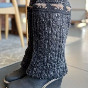 Sorel Black Wedge Boots with Knit Cuff